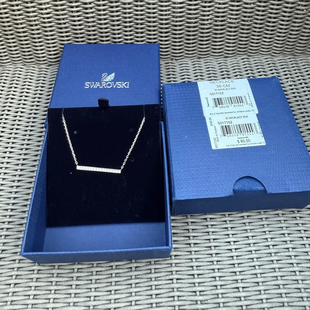 Swarovski Silver Bar Necklace